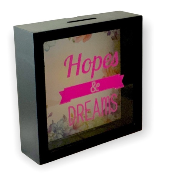 Hopes And Dreams Piggy Bank Square Floral Black Multicolor - Picture 5 of 12